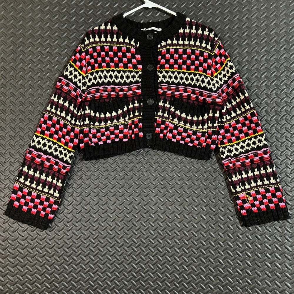 Zara Multicolor Patterned Cardigan